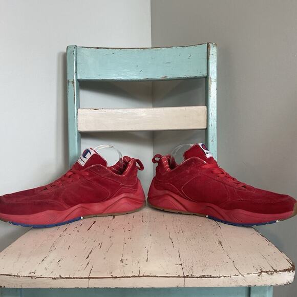 CHAMPION CMS10004M 93EIGHTEEN RED SUEDE LOW TOP SHOES SNEAKERS Men's SIZE 13m - Picture 6 of 9